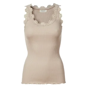Silk top w/lace 5205-826