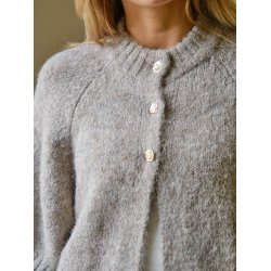 Benuta fluffy knit cardigan beige melange 
