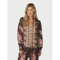 Massima botanical border blouse black