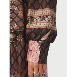 Massima botanical border blouse black