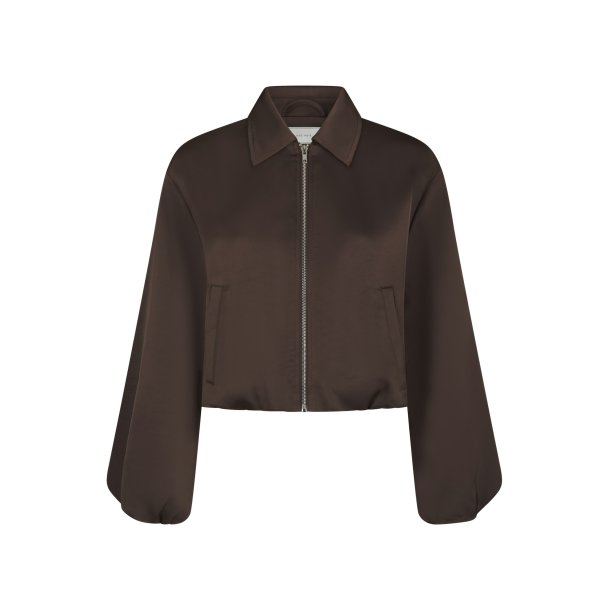 Denielle heavy sateen jacket dark brown