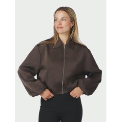 Denielle heavy sateen jacket dark brown