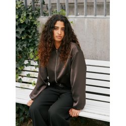 Denielle heavy sateen jacket dark brown