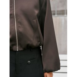 Denielle heavy sateen jacket dark brown