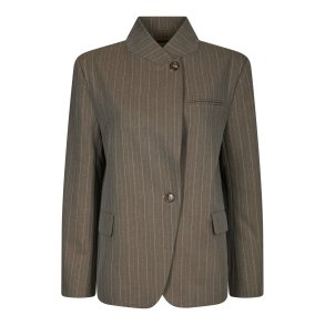 Nerine pinstripe blazer dark taupe