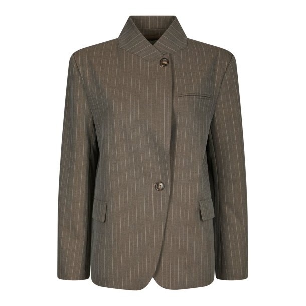 Nerine pinstripe blazer dark taupe