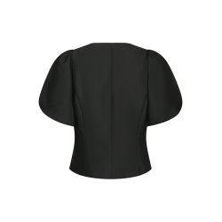 Anela mandarin dull satin blouse black