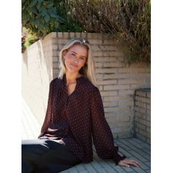 Astrida dotted blouse burgundy