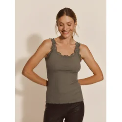 Silk top w/lace 5205-086