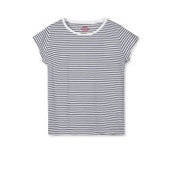 Organic jersey stripe teasy parisian night/white