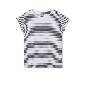 Organic jersey stripe teasy parisian night/white