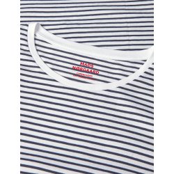 Organic jersey stripe teasy parisian night/white