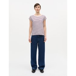Fine jersey stripe teasy tee white/winetasting 