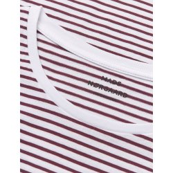 Fine jersey stripe teasy tee white/winetasting 