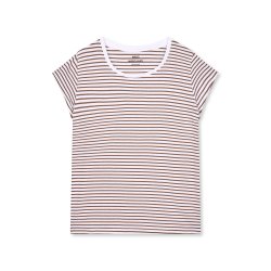 Fine jersey stripe teasy tee white/winetasting 