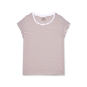 Fine jersey stripe teasy tee white/winetasting 