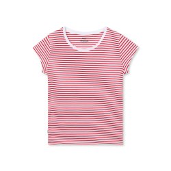 Fine jersey stripe teasy tee goji berry