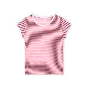 Fine jersey stripe teasy tee goji berry