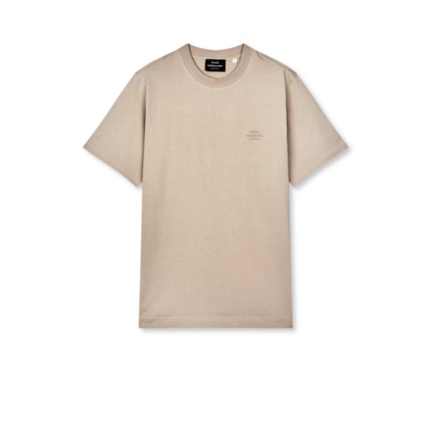 Cotton jersey frode logo tee plaza taupe