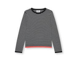 Fine merino ivy knit black/vanilla 