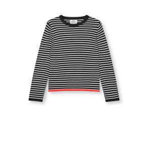 Fine merino ivy knit black/vanilla 