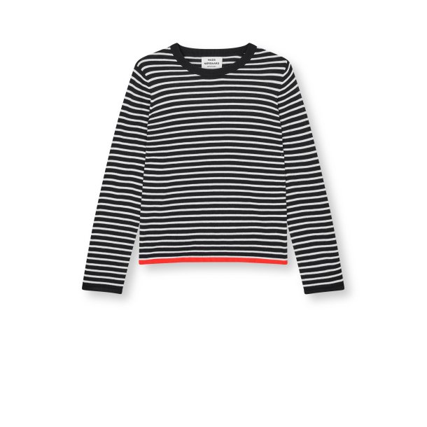 Fine merino ivy knit black/vanilla 