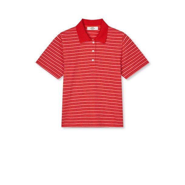 Light terry marlo polo fiery red 