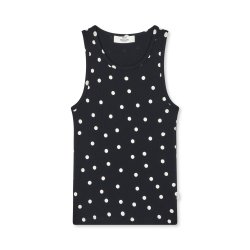 2x2 cotton addie top dot black 