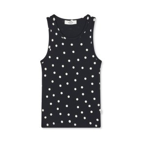 2x2 cotton addie top dot black 