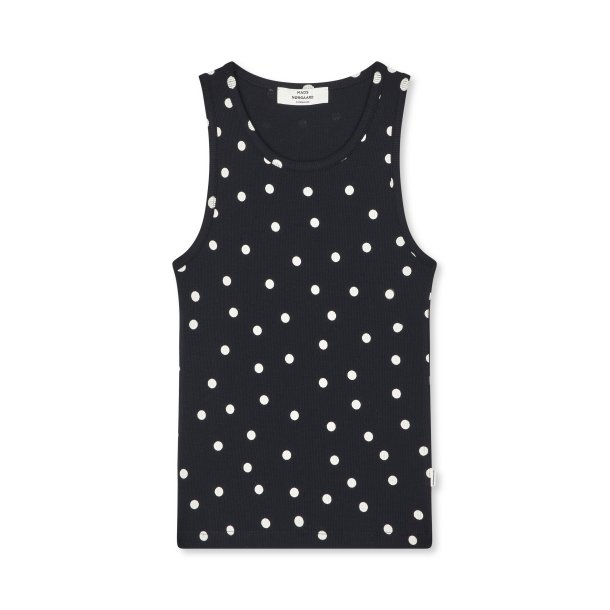 2x2 cotton addie top dot black 
