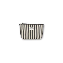 Knit stripe hof make-up bag black/white