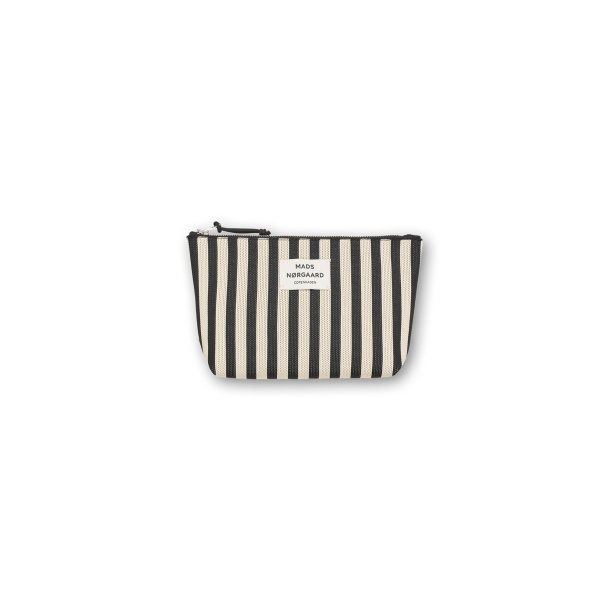 Knit stripe hof make-up bag black/white