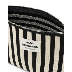 Knit stripe hof make-up bag black/white