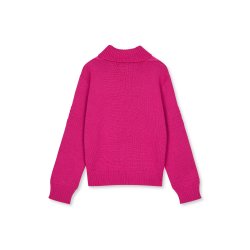 Wool berthe turtleneck sweater rose violet