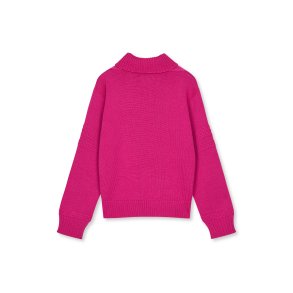 Wool berthe turtleneck sweater rose violet