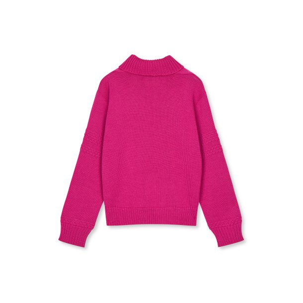 Wool berthe turtleneck sweater rose violet