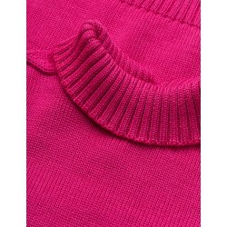 Wool berthe turtleneck sweater rose violet