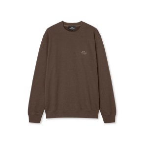 Cotton light crew logo sweat turkish coffee