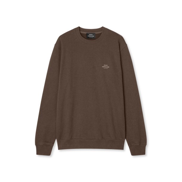 Cotton light crew logo sweat turkish coffee