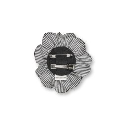 MN rose brooch stripe black/white
