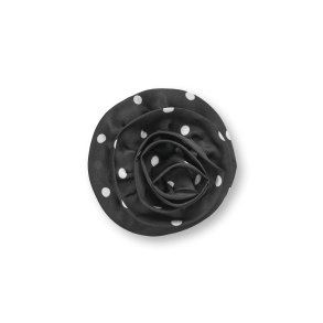 MN rose brooch dot black/white