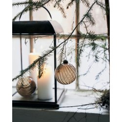 House doctor julekugle fluted amber