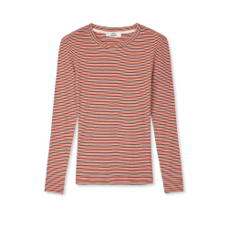 2x2 cotton stripe tuba tee ls fiery