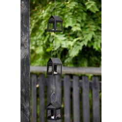 3 x hnge lanterner sort