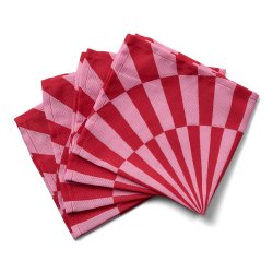 4 stk cirkusservietter rd 