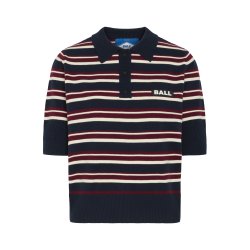 Bamarietta knit sl polo dark grey melange 