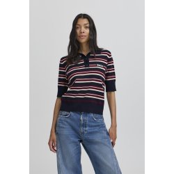 Bamarietta knit sl polo dark grey melange 