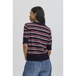 Bamarietta knit sl polo dark grey melange 