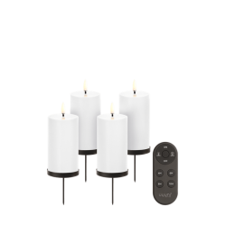 Adventsske med bloklys nordic white