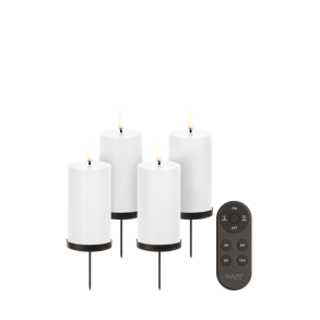 Adventsske med bloklys nordic white